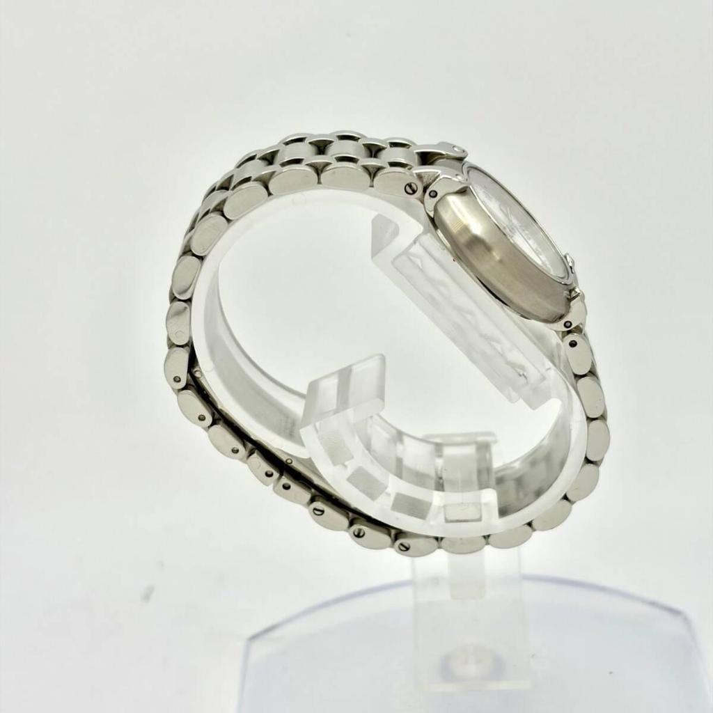 Used [New Battery] BURBERRY 11000L Ladies Watch Silver Date 19486