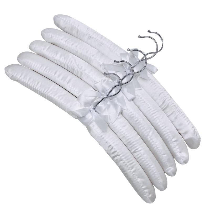 Wholesale Satin Padded Hanger 38cm Hotel Clothes Satin Padded Clothes Hanger Sponge Shop Hangers Display Hanger Silk Wrapped