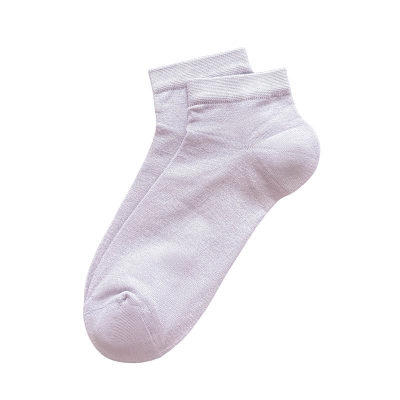 Women's Summer Solid-color Mulberry Silk Socks, Ice Socks, Short Socks, Versatile Postpartum Socks