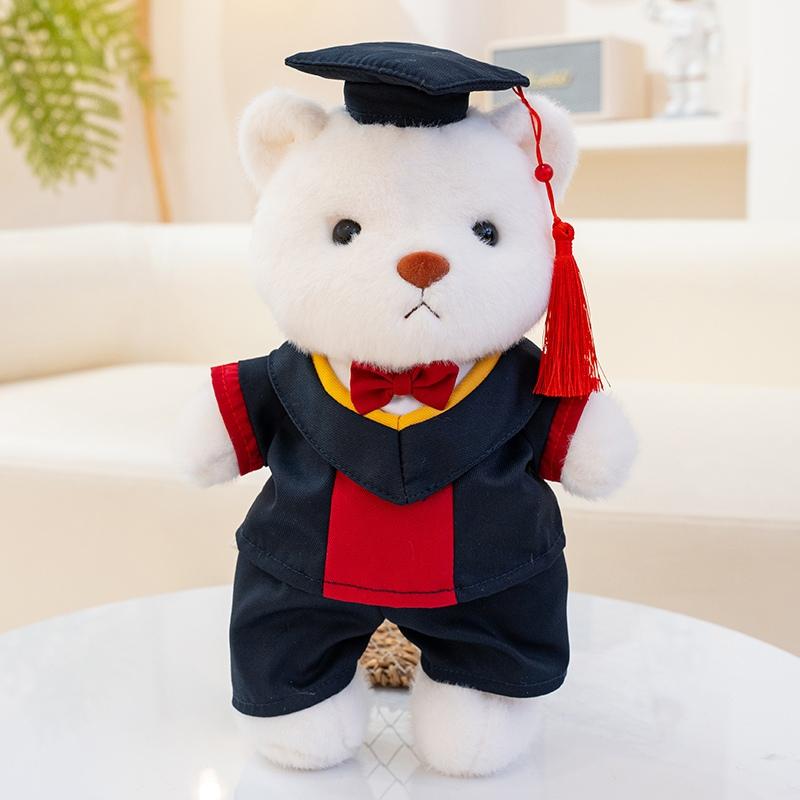 30cm High Quality Graduation Dr.Bear Plush Toy Cute Teddy Bear Soft Doll Boys Girls Students Graduation Gift Can Change Posture