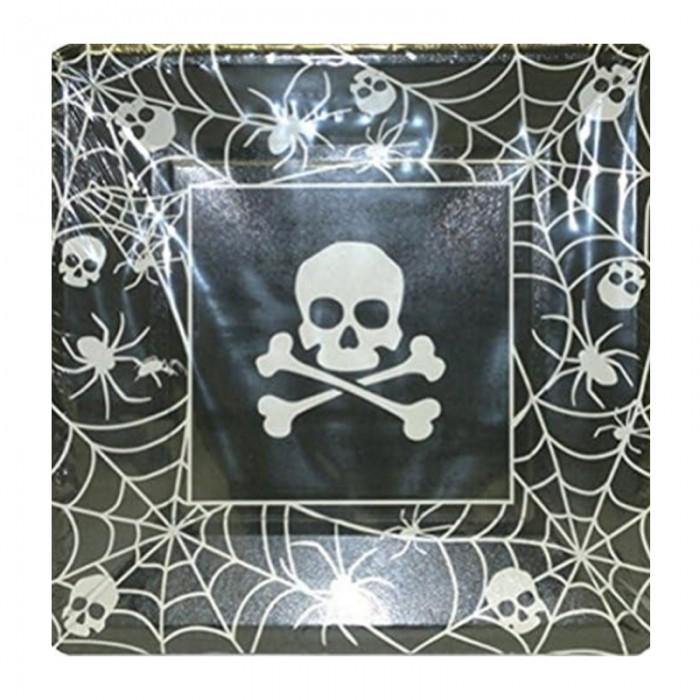 Amscan MustBeBonkers Paper Skull And Crossbones Plate (Pack of 8)