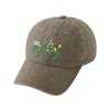 Floral Embroidered Polyester Baseball Cap - Adjustable Sun Protection Casual Hat