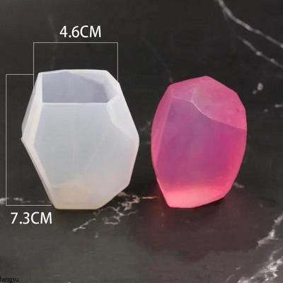DIY 3D Geometric Shape Stone Candle Mold Silicone Mold Plaster Crafts Mold Candle Resin Soap Mold Christmas Home Decoration