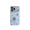 Milk blue three-dimensional snowflake suitable for iphone17/16pro max mobile phone case Apple 15 glitter 14 protective case