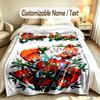 Bear Panda Theme Soft Blanket Personalized Custom Name Text Print Warm Blanket Home Sofa Bedroom Decor