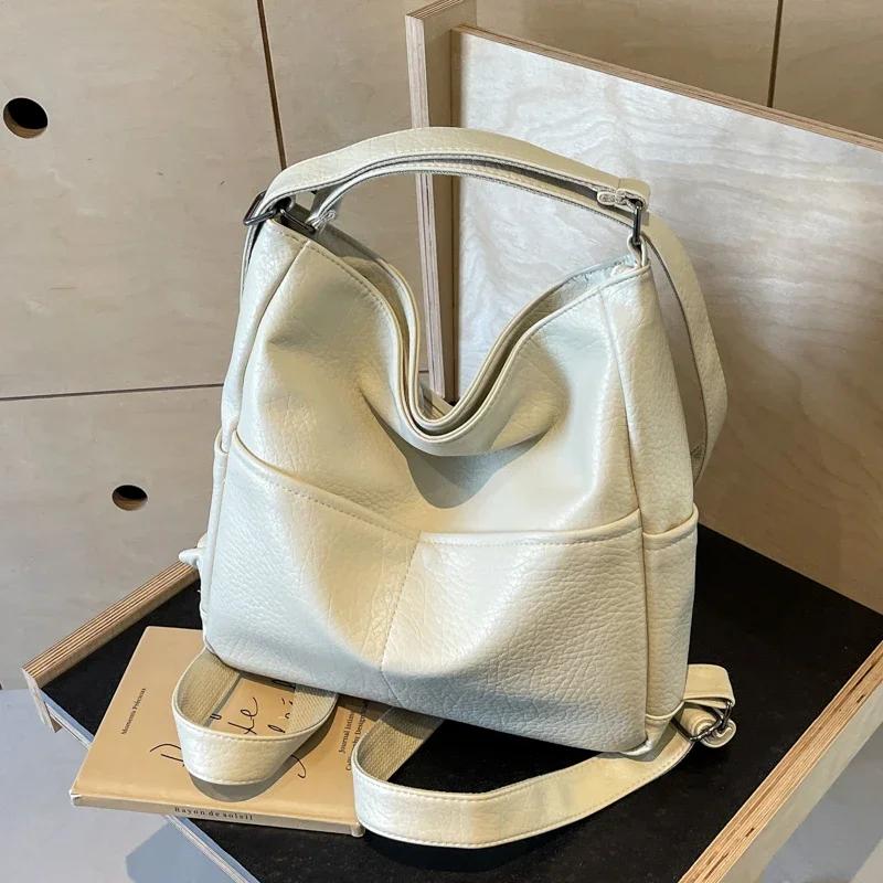 High Beauty Zipper PU Commuting Shoulder Bags  Hot Sell Solid Color Fashion Soft Large Capacity Women's Crossbody Bags