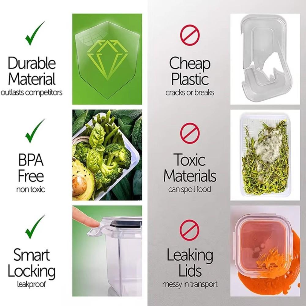 Microwave Safe Food Storage Containers Fresh-keeping Cover Meal Prep Containers  Kitchen Use