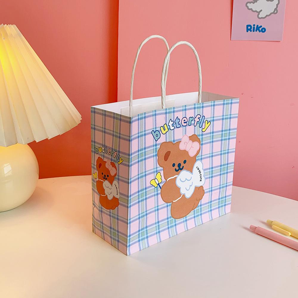 Gift Bag Cartoon Super Cute Bear Gift Wrapping Paper Bag Student Mini Carry-on Shopping Bag
