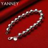 Bracciale in Argento Sterling 925 da 8 Pollici con Perle Sferiche da 10MM Accessori Moda Donna Regali per Feste di Matrimonio Gioielli