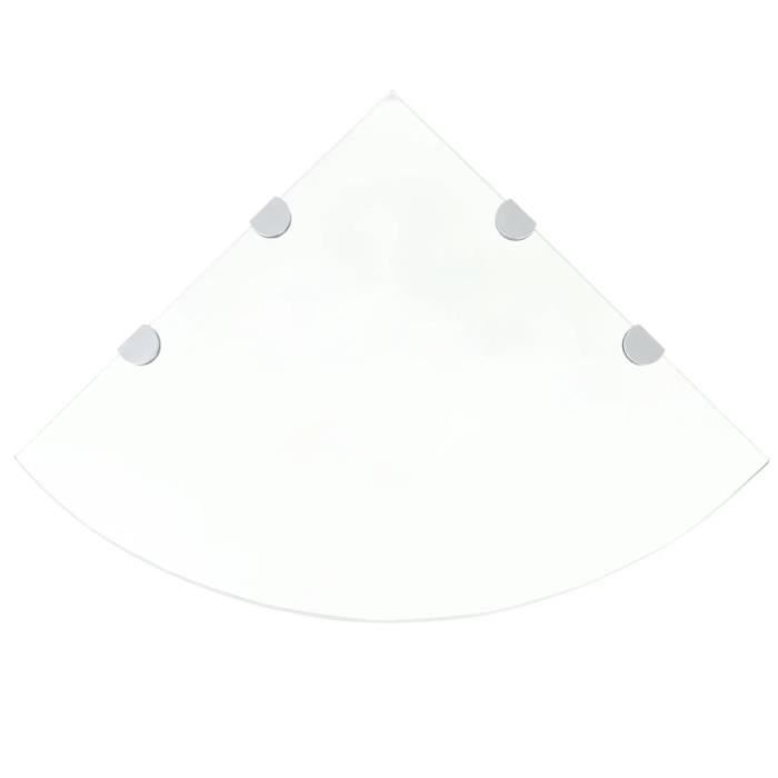 VidaXL Étagères d'angle 2 pcs et supports Verre Transparent 45x45 cm