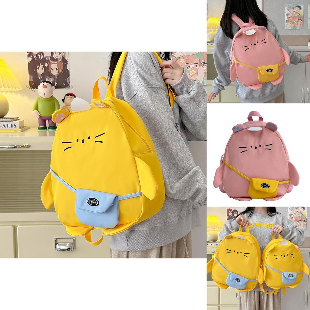 Cat Mascot Kids Backpack With Large Capacity And Lightweight Nylon For School And Outdoor Use
