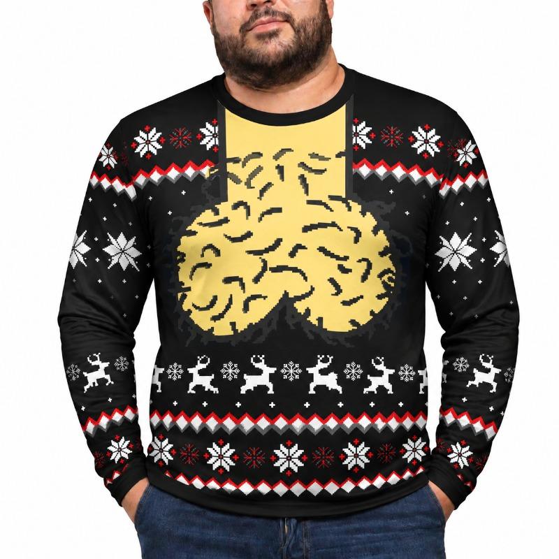 2026 Ugly Christmas New Hot Selling Quick-Drying Long-Sleeve Chick Pattern Long-Sleeve Crew Neck Sports Casual Long-Sleeve