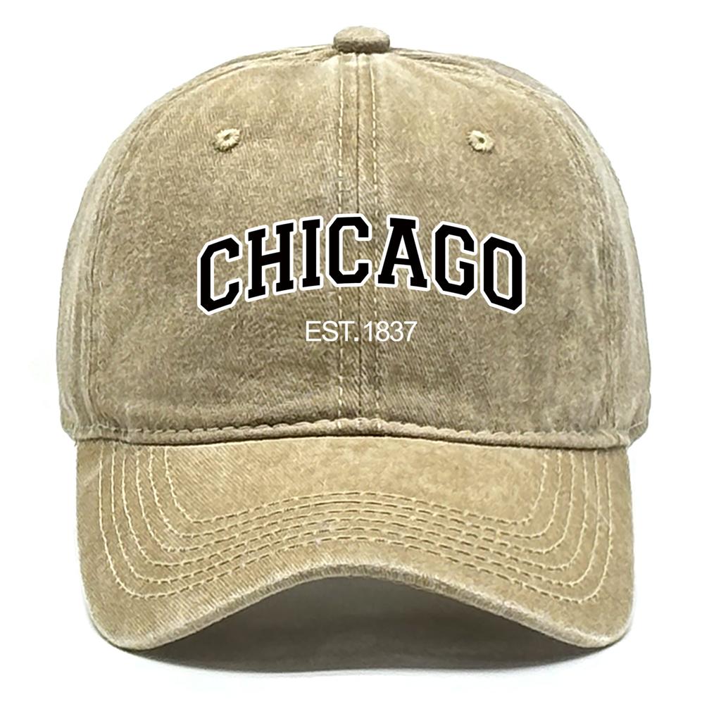 Casquette Snapback de Baseball CHICAGO Unisexe Ville d'Amérique Casquette Réglable pour Homme Tendance Rétro Casquette de Baseball Taille Unique