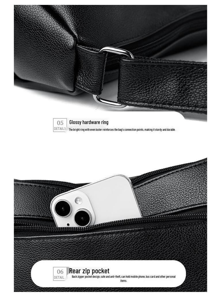 Genuine Leather Multi-Layer Women's Crossbody Bag - Soft, Versatile, and Spacious for Middle-Aged and Elderly Mothers