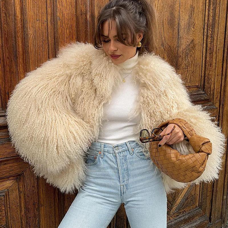 

Зимние теплые куртки из искусственного меха, женские повседневные короткие кардиганы, искусственный мех, пальто для женщин, утолщенная свободная куртка из искусственного меха S бежевый