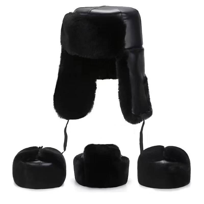 Thickened Ushanka Cotton Plush Warmth Hat Adjustable Ear Flaps Fashion Gift