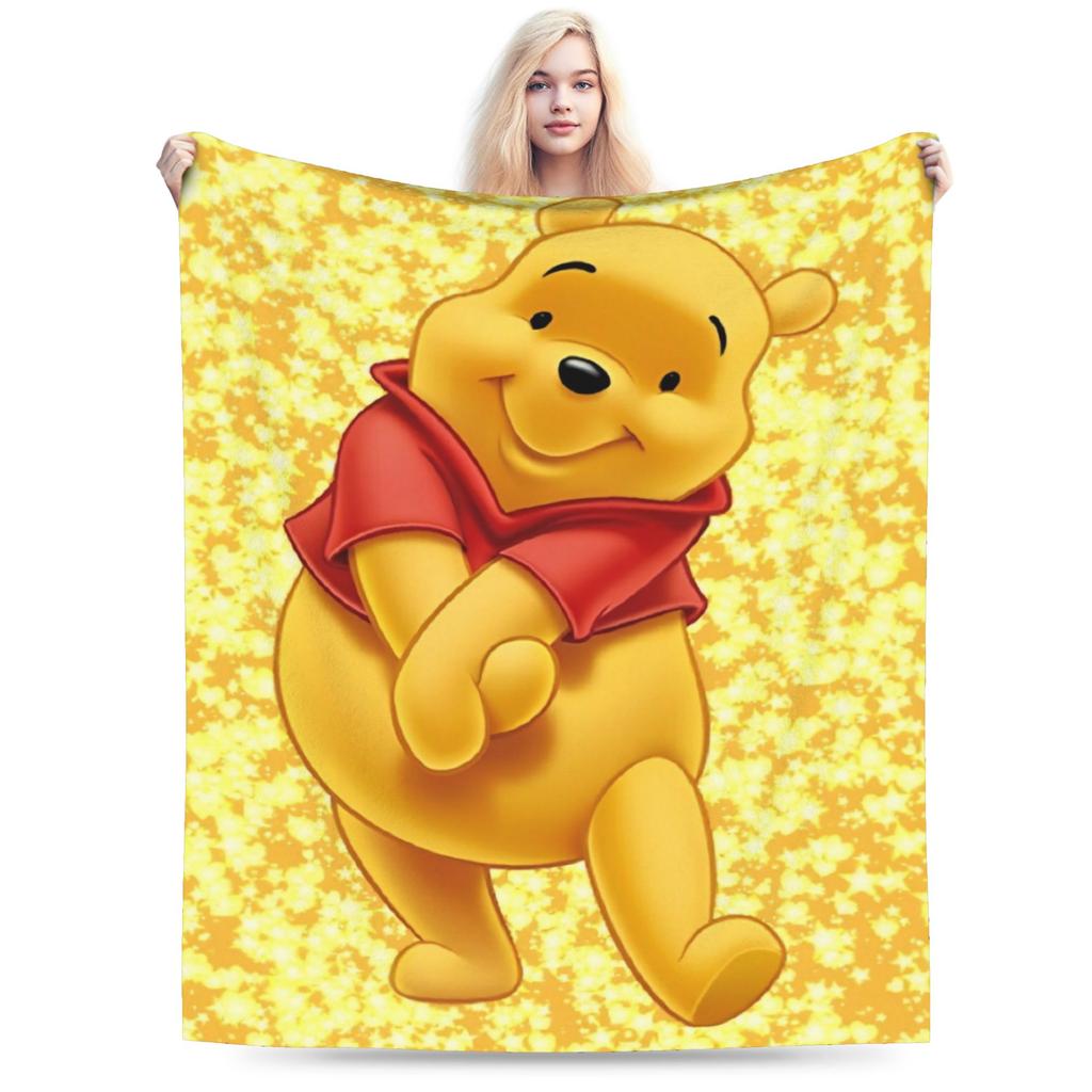 Winnie the Pooh Blanket Cute Cartoon Flannel Awesome Warm Throw Blankets for Bedding Lounge Spring Autumn