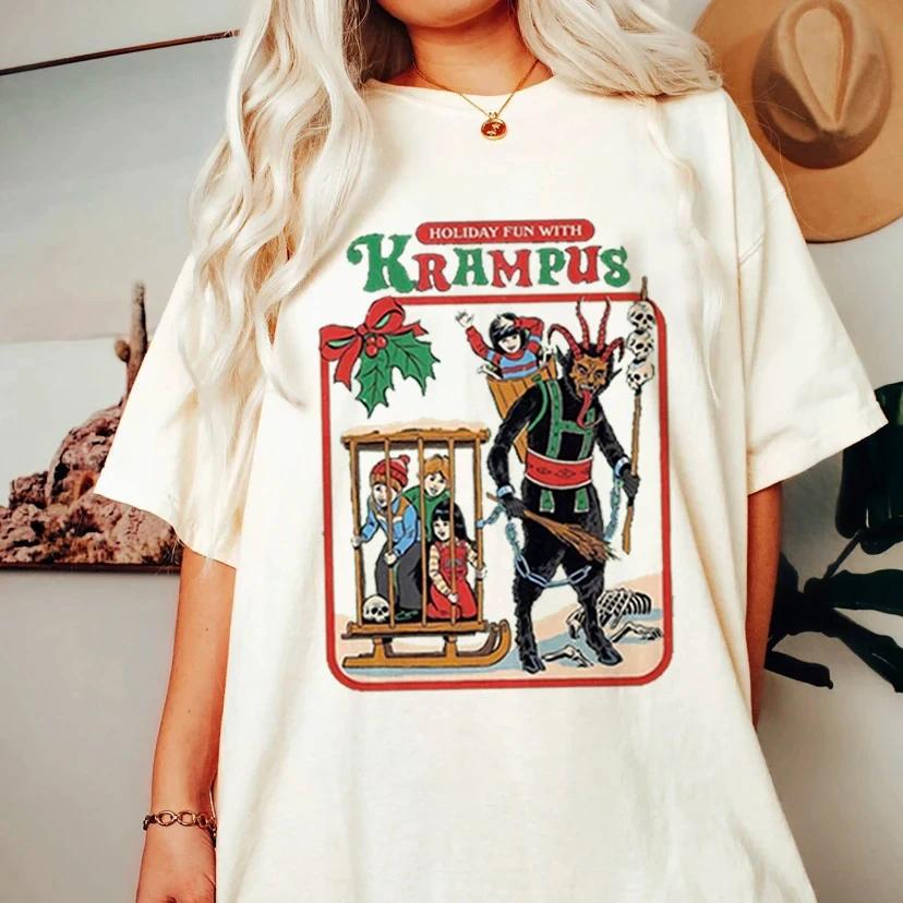 Tee Satan Devil Tshirt Horror Devil Retro Tshirt 2024 Unisexs Classic Horror Cartoon Top Harajuku Casual White Tshirt