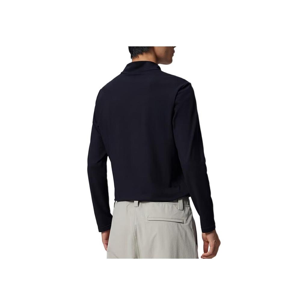 Saucony Stand Collar Long Sleeve Solid T-Shirt Men Tops Black SC2240129B-BK01