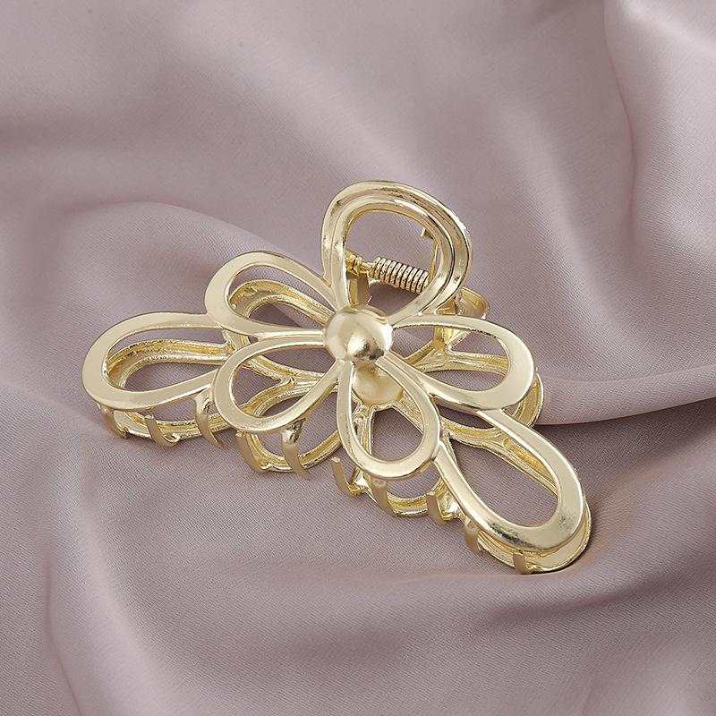 Pinza a morsetto in metallo ad alto livello con fiocco per capelli 2024 per donna: Pinza per Capelli a Forma di Squalo, Grande, Elegante, Stile Freddo, per la Nuca