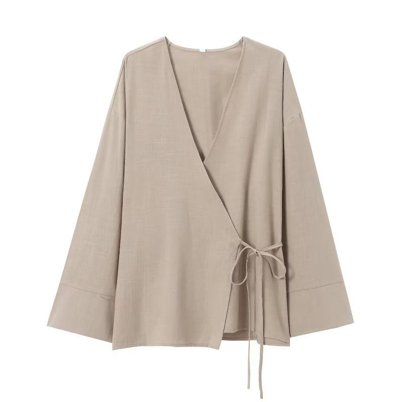 Zbzr Spring New Women Clothes Western Style Texture Double Placket Kimono Outerwear Trousers 5427743 5427431