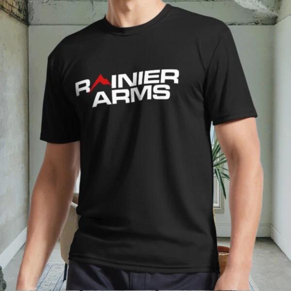 

New Best Rainier Arms Active Logo Men s Black T shirt Funny Size S to 5XL S