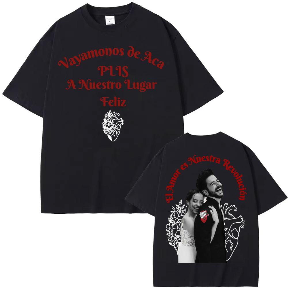 

Camilo La Tribu Album 2025 Summer Letter Printed Tshirt for Men Women Cotton Tshirt Luxury Fashion Hip Hop Retro Tshirt 4XL