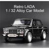 1/32 Scale LADA 2106 Diecast Car Model Toy, Pull Back Toy Vehicle with Sound and Light for Kids Toddler Boys Girls Gift Collection