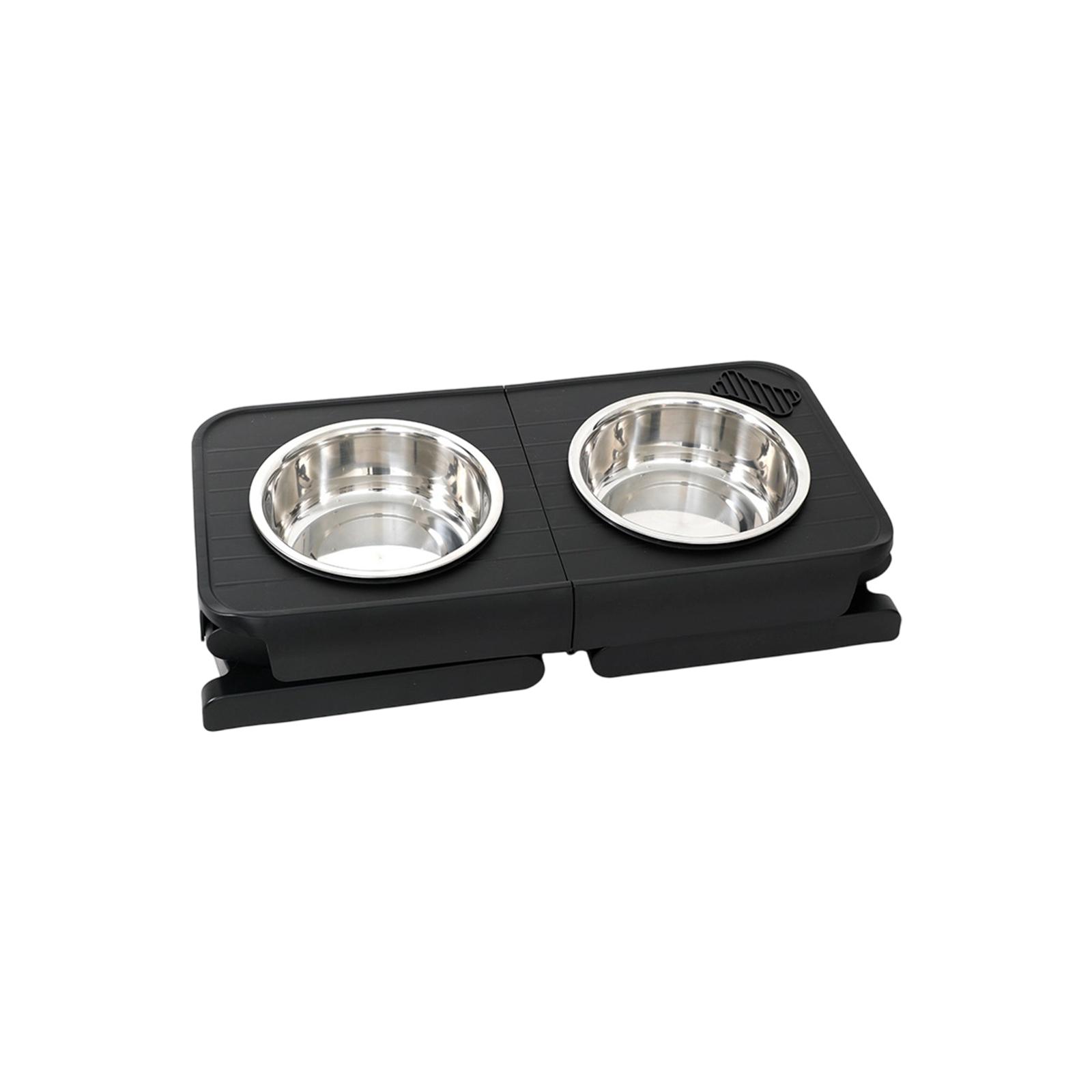Миска для питомца, Миска для собаки, Питьевая вода, Кормление, -не проливается, Двойная миска, Подставка с регулируемой высотой, Большая миска для собаки, Миска для корма питомца из нержавеющей стали