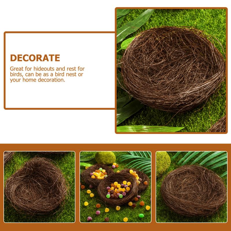 16Pcs Simulated Bird Nest Garden Bird Nest Ornaments Decorative Photography Props Dinner Plate Decor