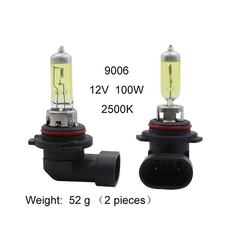 

2 шт. 9006 12 В 100 Вт Желтые огни 2500 К HB4 Автомобильная фара Автомобильные противотуманные лампы Кварцевые лампы Галогенные лампы a