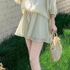 Korean Style Women's Summer Sun Protection Shirt & Shorts Set - Lightweight, Petite, Long Sleeve, Two-Piece, 2026 New Arrival