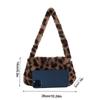 Fashion Soft Faux Fur Plush Underarm Handbag Cow Print Leopard Print Mini Shoulder Bag Faux Fur Purse