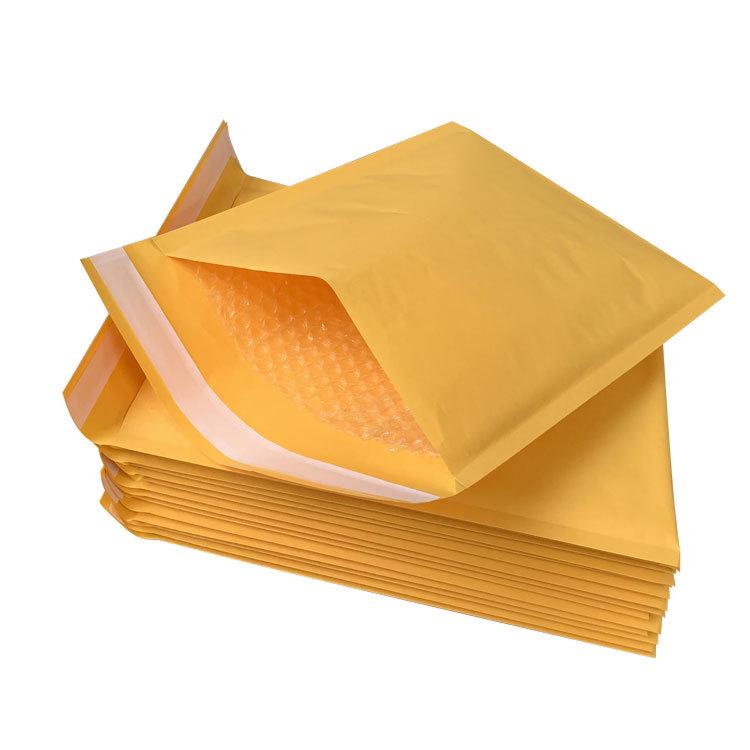 Thick Yellow Kraft Paper Bubble Wrap Bag for Clothing Packaging