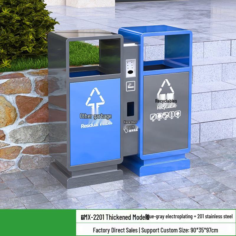 JPHZNB Stainless Steel Outdoor Trash Can
