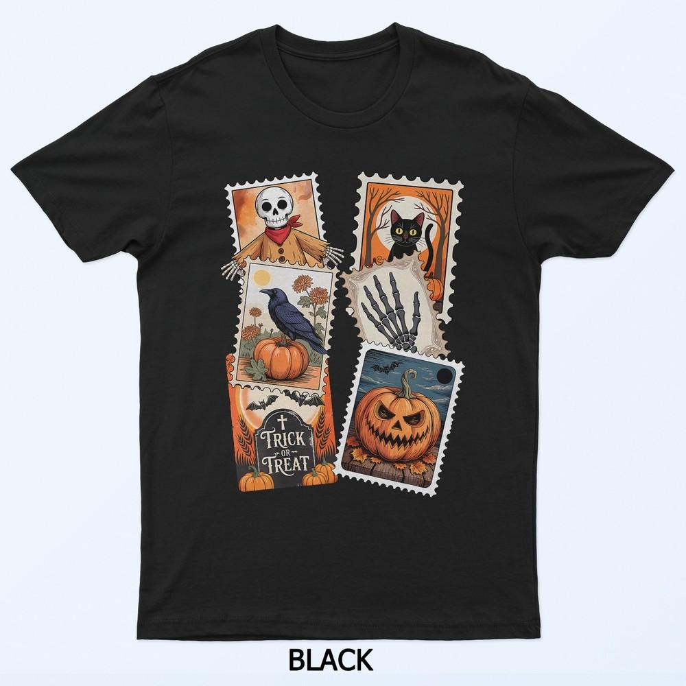 Vintage Halloween Tee Retro Spooky Season Grim Pumpkin T-Shirt