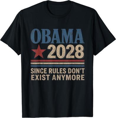 Obama 2028 Kurallar Artık Yok Vintage Hediye Tişört
