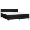 3140067 vidaXL Lit à sommier tapissier avec matelas Noir 160x200 cm Tissu
