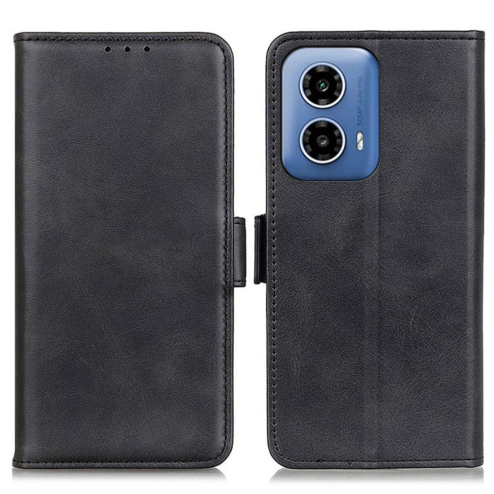 For Motorola Moto G24 Power Case Scratch Resistant PU Leather Wallet Phone Cover