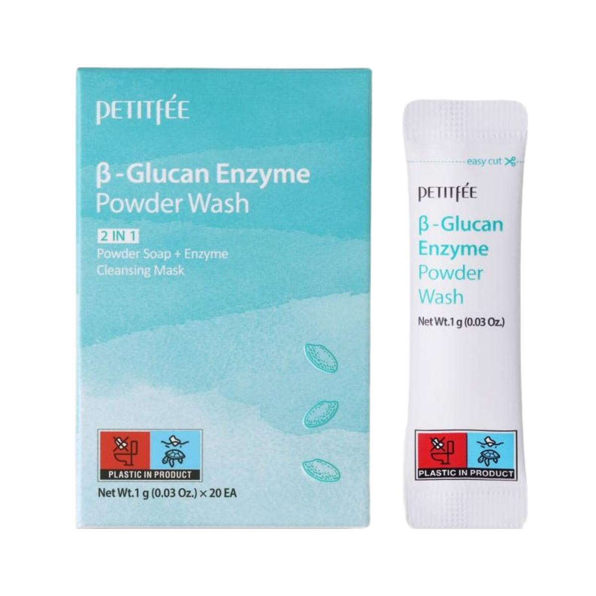Petitfee B-Glucan Enzyme Powder Wash Travel Kit Gentle Exfoliating & Smoothing 1g x 20ea