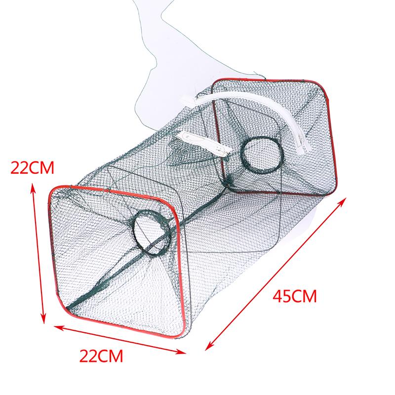 Portable Folding Fishing Net Dip Net Cage For Fish Nylon Steel Wire Shrimp Vessel Trap For Fishing Net Hands Trap Cage