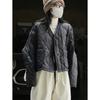 Womens Oversized Cotton Puffer Coat In Contrast Colors Lightweight Casual Winter Outerwear Round Neck Long Sleeve