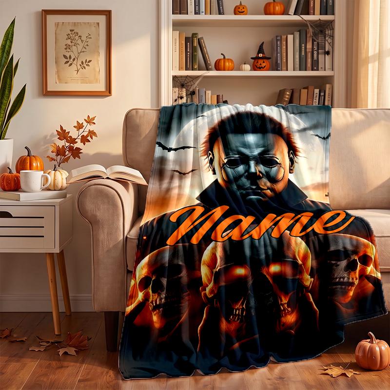 Michael Myers Custom Flannel Blankets Soft Warm Cozy Throws for Home Decor Holiday Gifts