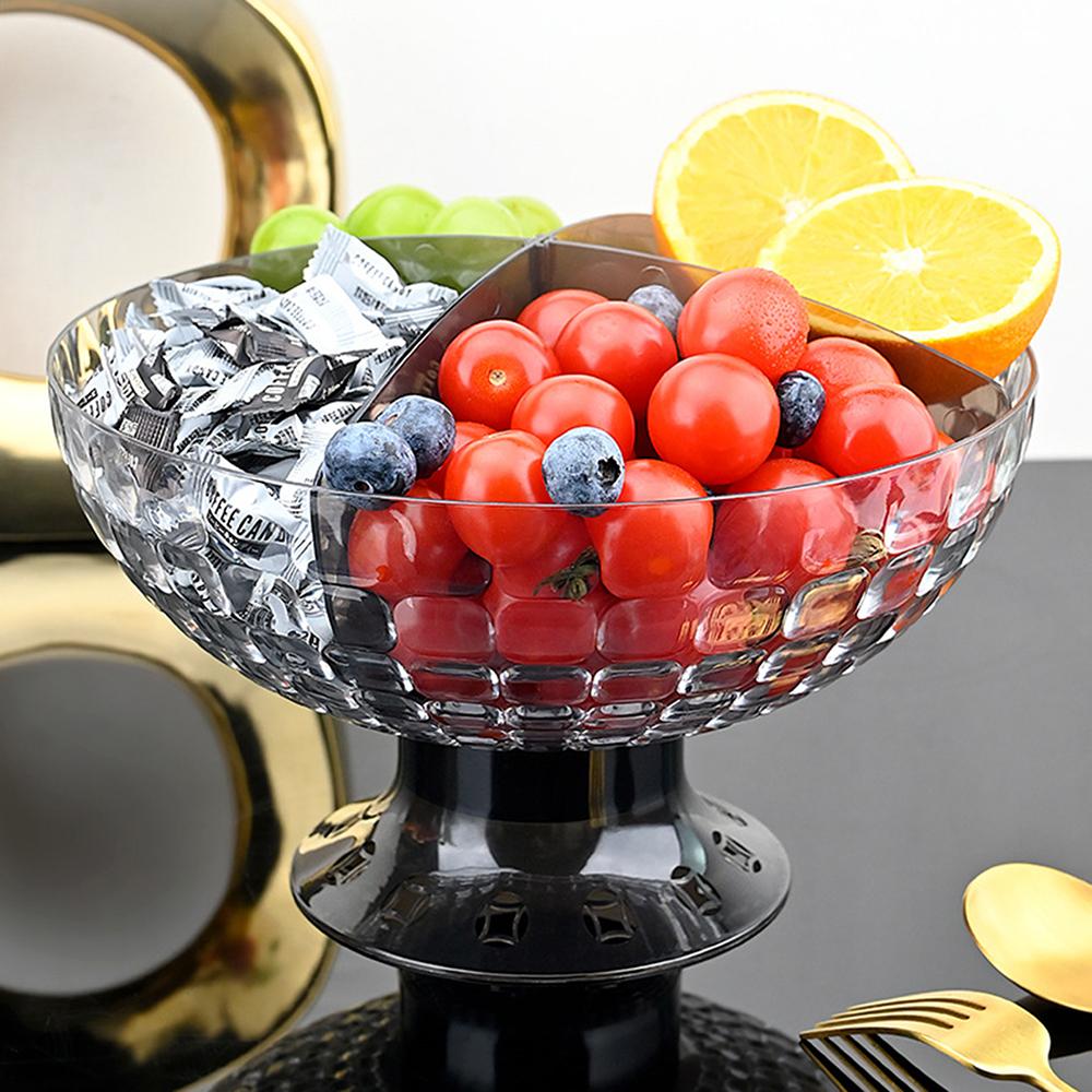 Transparent Light Luxurys Fruit Plate Large Capacity Snack Nuts Storage Box For Living Room
