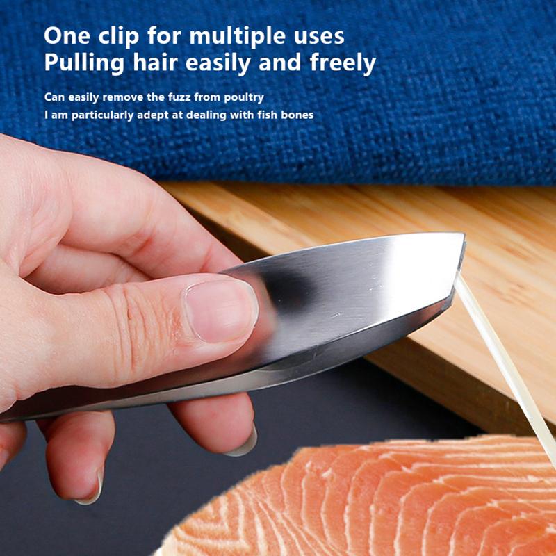 304 Stainless Steel Hair Removal Clip Quick Hair Removal Creative Kitchen Household Fishbone Clip Pig Hair Duck Hair Clip