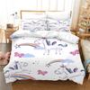 Lovely Unicorn Bedding Set For Kids Winter Duvet Cover Sets Blue Pink Cartoon Boy Girl Bed Linens 2/3 Pcs Ropa De Cama Cartoon