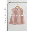 Vintage Premium 2025 Button Vest Clip Spring Top Pink Jacquard Vest