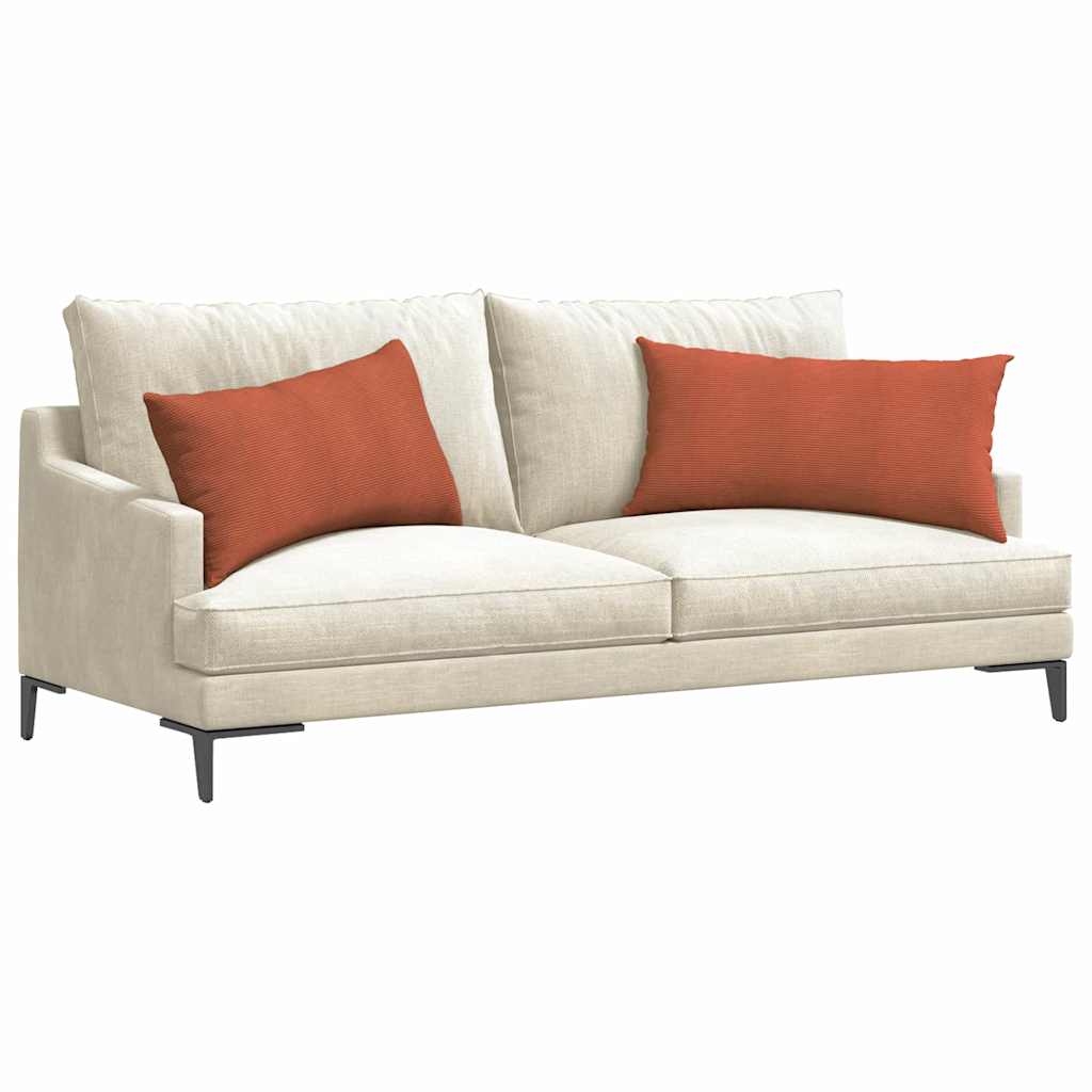 Sofa Cushions 2 Pieces Red Orange 80 x 40 cm Corduroy Fabric
