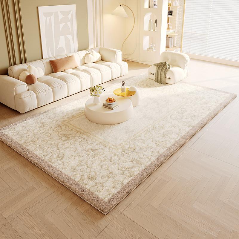 Cream Style Carpets for Living Room Light Luxury Bedroom Decor Carpet Fluffy Soft Cloakroom Plush Rug Home Washable Thicken Mat