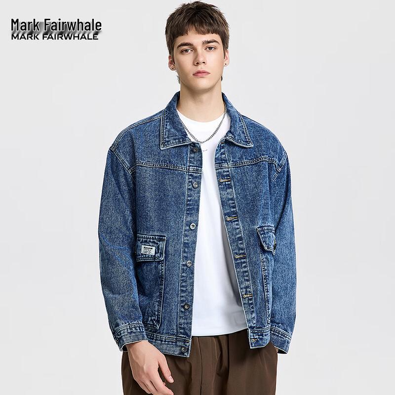 

Mark Fairwhale Men s Multi-Pocket Denim Jacket L